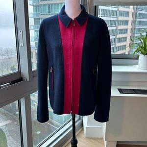 Lux Indigo/Raspberry Giorgio Armani Cashmere zip front jacket